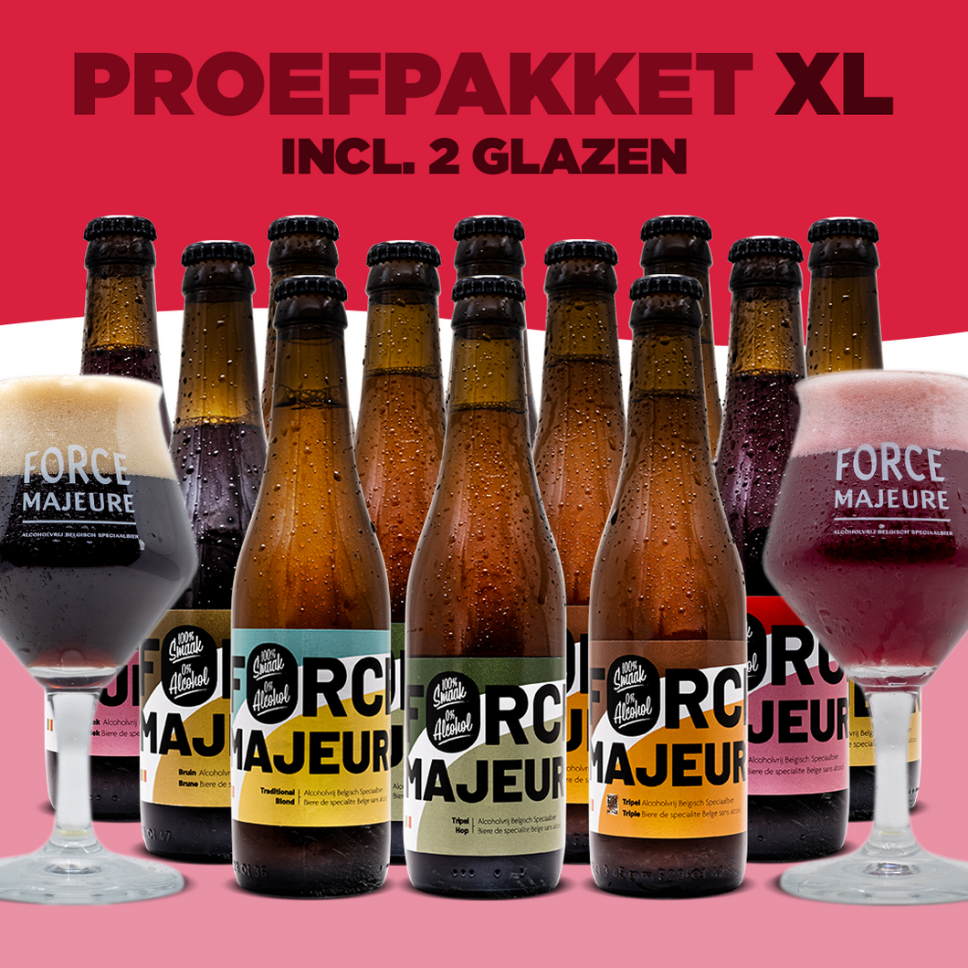 Proefpakket XL: 20x Force Majeure + 2 glazen